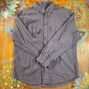 Pendleton Board Shirt XL Charcoal Grey Solid Color Long Sleeve